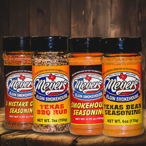 Meyer's Mixed Seasonings: 3 Mistake Chili, Texas BBQ Rub, Smokehouse, and Texas Bean seasoning